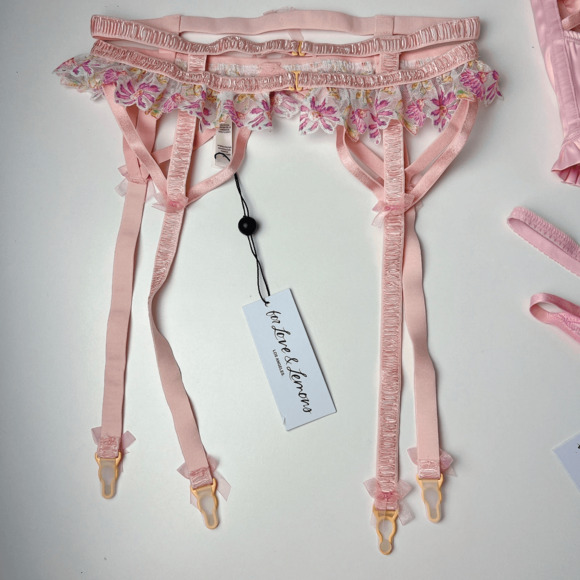 For Love & Lemons April Bloom Floral Lace Garter Belt - Picture 5 of 5